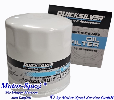 Quicksilver Ölfilter für Mercury 4-Takt 225 PS EFI V6 Außenbordmotoren, original 35-822626Q15