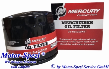 Mercury Ölfilter für Mercruiser V6 und V8, original 35-866340K01 ersetzt 35-802885Q